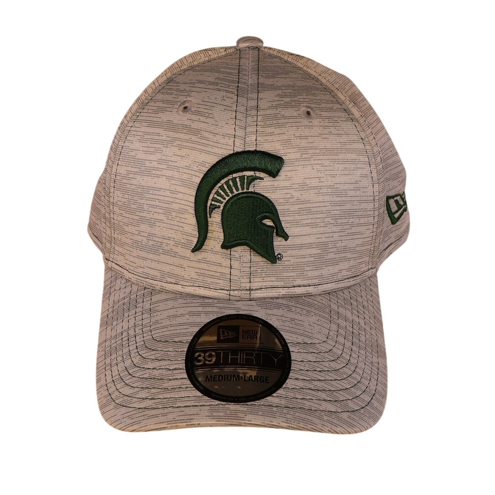 New Era Unisex M/L 39THIRTY Hat Grey Michigan State Spartans Embroidered Cap
